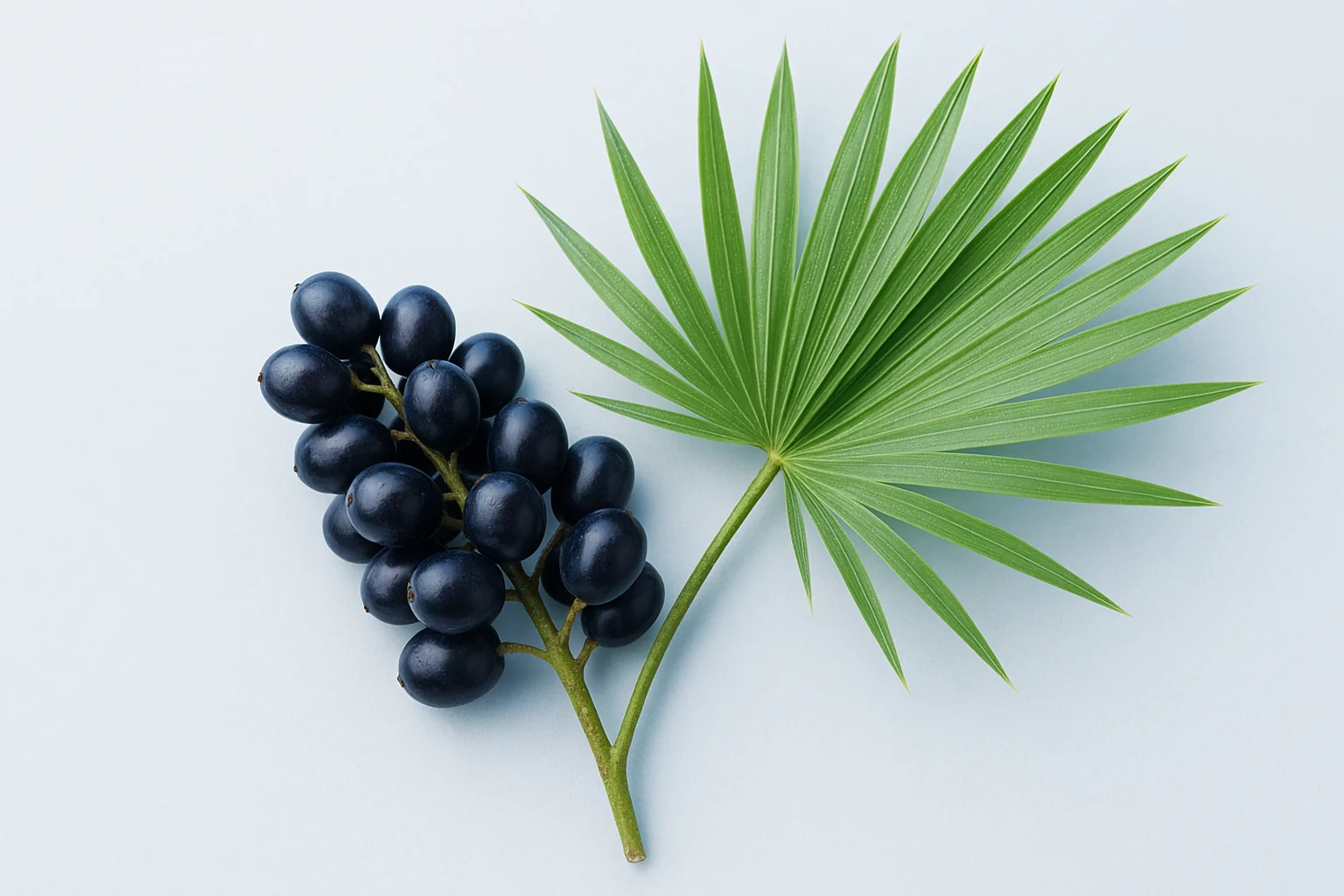 Palma enana Serenoa repens con sus frutos maduros, origen del Saw Palmetto de Uroferon
